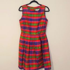 Celebration Fantastic size M sleeveless silk tartan plaid dress